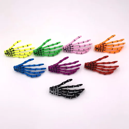 Miniatura 8 de 8 pinzas para el cabello con forma de hueso de mano de color mixto, pinzas para el cabello con forma de hueso de 3 pulgadas de largo, accesorios