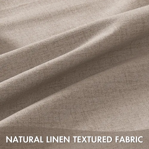 Miniatura 5 de EMEMA - Cortinas opacas de lino color beige, 72 pulgadas de largo, 2 paneles para dormitorio o sala de estar, con aislamiento térmico, 100%