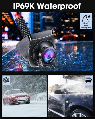 Miniatura 5 de 【Rotación de 360°】 Cámara de respaldo AHD 1080P para coche Super visión nocturna 170° gran angular cámara inversa IP69 impermeable cámara