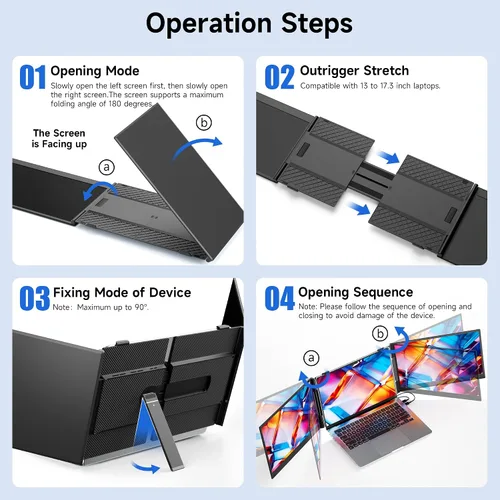 Miniatura 8 de Monitor extensor de pantalla para portátil ultrafino, 14.2 pulgadas, 1080P FHD ligero, triple pantalla, monitor portátil para portátiles, apto