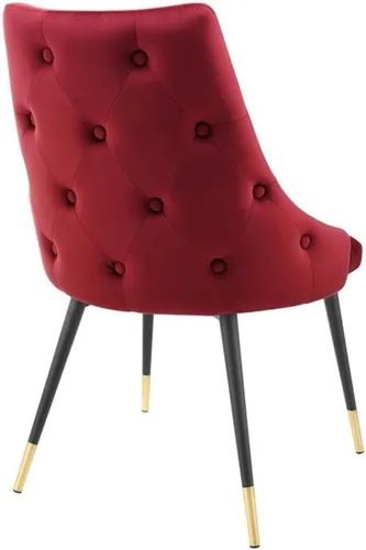 Miniatura 5 de Modway Adorn Silla auxiliar de comedor de terciopelo copetudo, color negro, 25 pulgadas de profundidad x 22 pulgadas de ancho x 34 pulgadas de alto