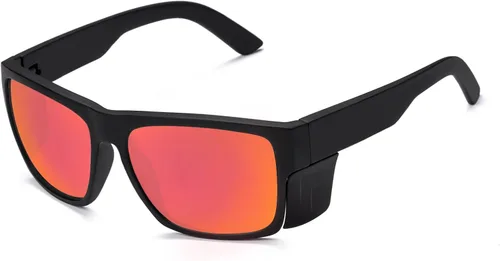 Miniatura 17 de Lentes de sol de seguridad para hombre, negro mate, lentes de sol de seguridad polarizados, cumplen con las normas ANSI Z87+, protección UV