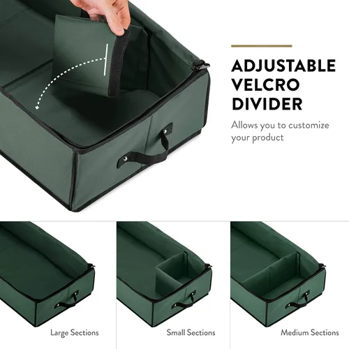 Miniatura 6 de ZOBER Organizador de papel de regalo, contenedores de almacenamiento de papel de regalo de 40 pulgadas con bolsillos interiores para lazos, Verde