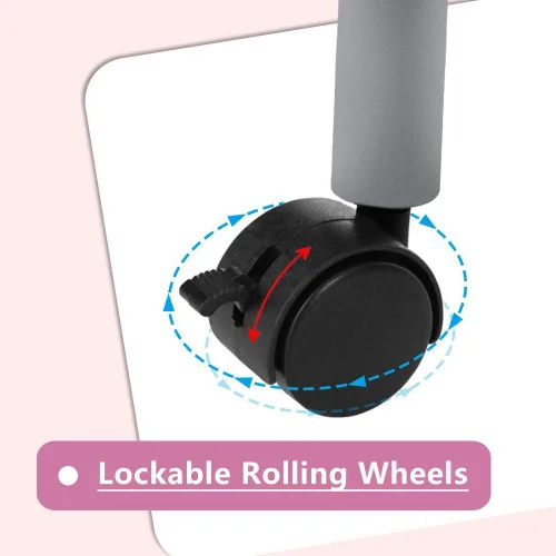 Miniatura 6 de AGESISI Mesa de manicura portátil plegable para uñas con colector de polvo, mesa profesional de tecnología de uñas para técnico, spa, sala de Rosa