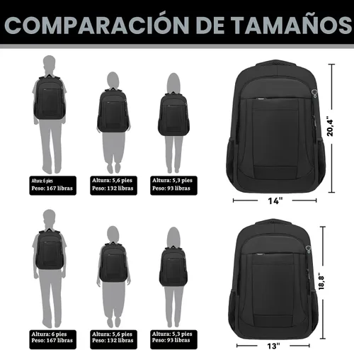 Miniatura 6 de Mochila grande de viaje para laptop de 17 pulgadas, mochila de laptop aprobada por aerolíneas, mochila antirrobo para negocios, delgada