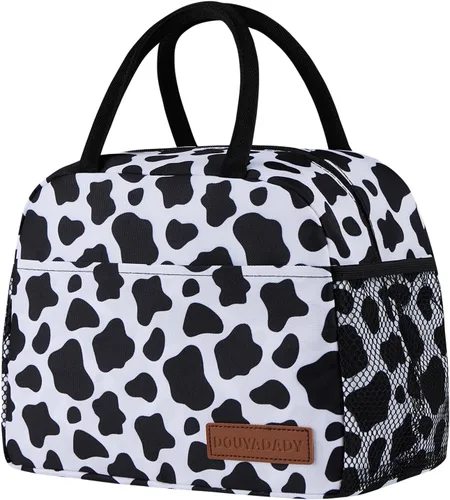 Miniatura 7 de douyadady Bolsa de almuerzo para mujeres/hombres, fiambrera mujeres/hombres (azul bebé+rayas blancas)