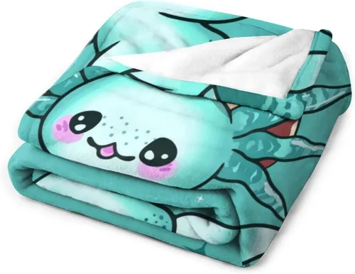 Miniatura 3 de Manta de Axolotl, bonita manta de franela para niñas, regalo de 60 x 50 pulgadas Axolotl_3