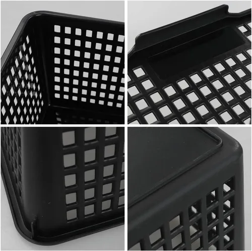 Miniatura 3 de Paquete de 3 contenedores de almacenamiento de plástico para organizar (negro)