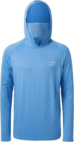 Miniatura 2 de BASSDASH UPF 50+ - Camisa de pesca de manga larga para hombre con máscara UV cuello polaina sudadera con capucha