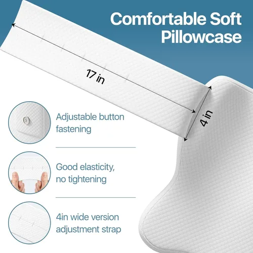 Miniatura 7 de Almohada de rodilla para dormir de lado, almohada grande y cómoda de espuma viscoelástica para dormir de lado, correa ajustable, almohada