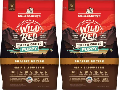 Stella & Chewy's Wild Red - Alimento seco para perros con recubrimiento crudo, con alto contenido de proteínas y sin legumbres, receta de pradera