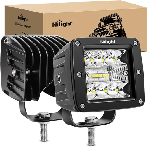 Miniatura 11 de Nilight 2 cubos LED de 3 pulgadas y 42 W mejorados, combo de inundación de puntos, luces antiniebla todoterreno de conducción cuadrada de 12 V, 5