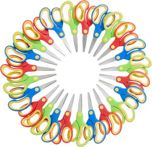 Juvale Suministros escolares para niños, tijeras de punta roma, suministros escolares a granel para manualidades y actividades, tijeras de aula a