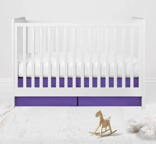 Miniatura 12 de Bacati Falda de cama sólida para cuna/niño pequeño, color blanco, 13 pulgadas