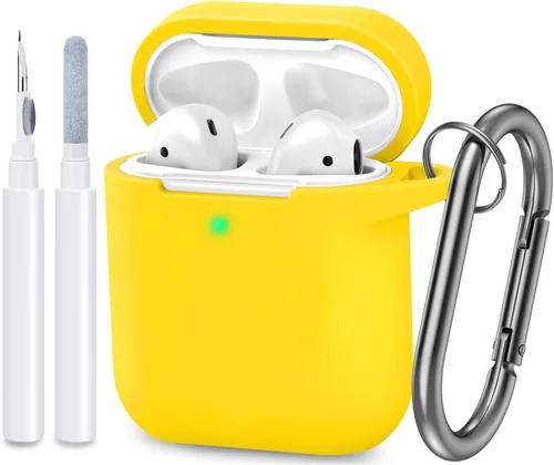 Miniatura 20 de Funda compatible con AirPods, cubierta protectora de silicona completa a prueba de polvo diseñada para Apple AirPods de 1.ª y 2.ª
