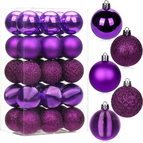 Miniatura 44 de 30 piezas de adornos de bola de árbol de Navidad irrompibles negros para decoración navideña