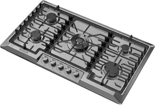 Miniatura 8 de Empava Estufa de gas de 30 pulgadas, 5 Made in Italy SABAF quemador de estufa, LPG/NG doble combustible convertible, acero inoxidable, ideal