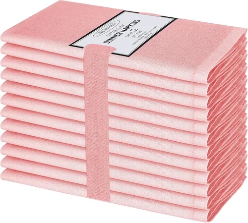 Miniatura 19 de Cotton Clinic Servilletas de tela 100% algodón extra grandes de 20 x 20 pulgadas, juego de 4 servilletas de mesa suaves y duraderas reutilizables
