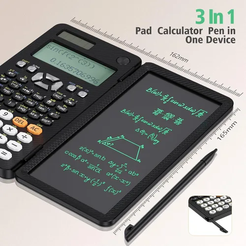 Miniatura 3 de NEWYES Calculadoras científicas recargables 991ES MAX, 417 funciones, pizarra de escritura, estuche duro plegable, pantalla de 4 líneas