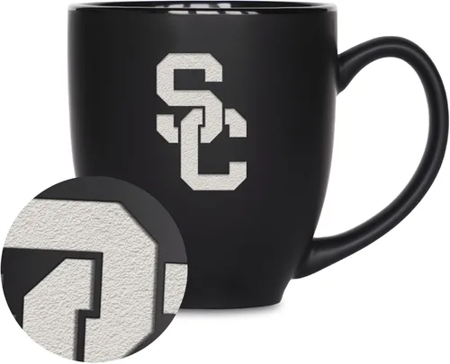 Miniatura 16 de Rico Industries - Taza de cerámica mate negra con grabado láser estándar de 15oz para NCAA (escuelas T & U) - Para bebidas calientes o frías