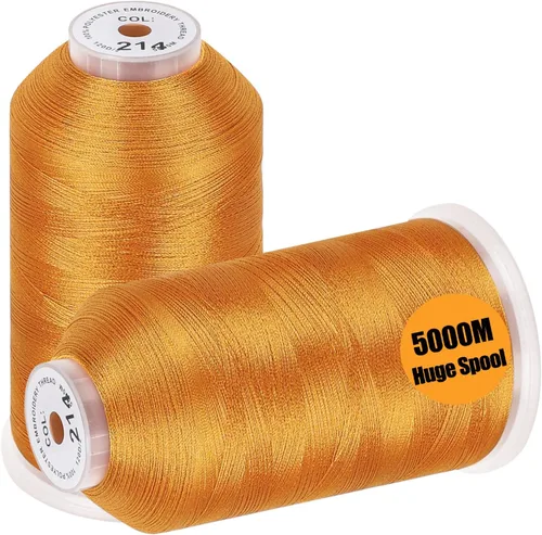 Miniatura 8 de New brothread - 2 bobinas enormes de 5000 m cada una de hilo de poliéster para máquina de bordar 40WT para máquinas comerciales y domésticas