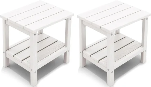 Miniatura 42 de KINGYES Mesa auxiliar doble, mesa auxiliar Adirondack- Aruba