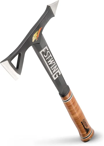 ESTWING Hacha Tomahawk - Hacha ligera de 16.25 pulgadas con construcción de acero forjado y agarre de cuero genuino - ETA