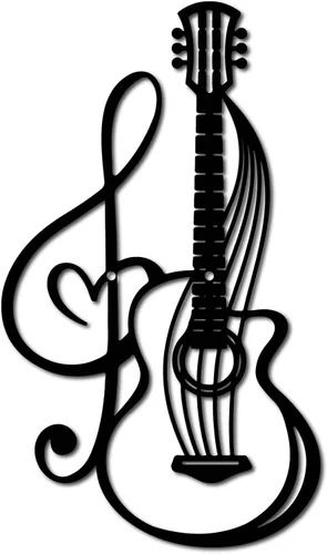 Miniatura 15 de CREATCABIN Notas musicales de metal para decoración de pared, letreros de pared negros para colgar en hierro, escultura de adorno de metal