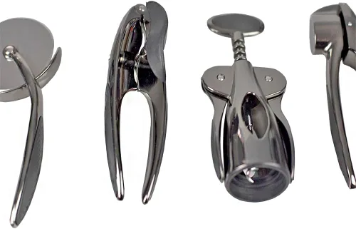 Miniatura 3 de Home Basics - Abrelatas manual de aleación de zinc curvada con perilla grande de fácil giro Asas de agarre antideslizantes Rueda de corte