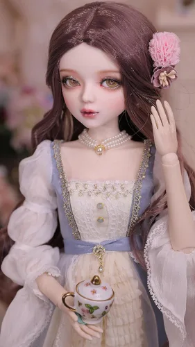 Miniatura 6 de Muñeca BJD pintada a mano de 1/3,22.8 pulgadas de alto, en estilo pastoral nórdico, muñeca de princesa, cuerpo de PVC con 31 articulaciones móviles