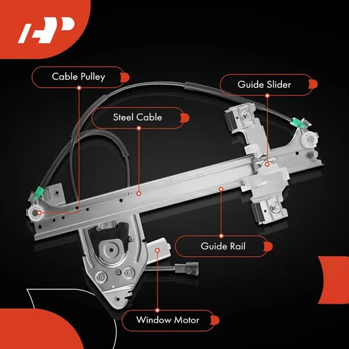 Miniatura 6 de Regulador de ventana eléctrica con motor A-Premium Compatible con Chevrolet Trailblazer, GMC Envoy, Buick Rainier, Isuzu Ascender, Saab 9-7x