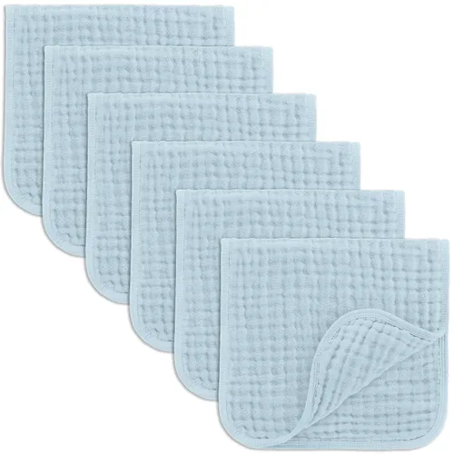 Miniatura 41 de Comfy Cubs - Juego de paños de muselina para eructos de 20 x 10 pulgadas, paquete de 6, tamaño grande, 6 capas, 100% algodón, absorbentes, seguros