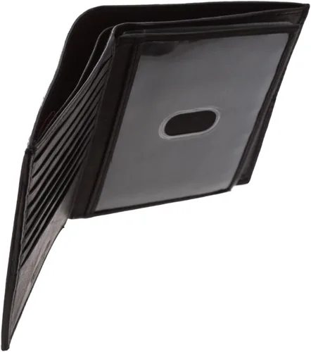 Miniatura 5 de Paul & Taylor Cartera plegable de cuero para hombre, con solapa central, varios