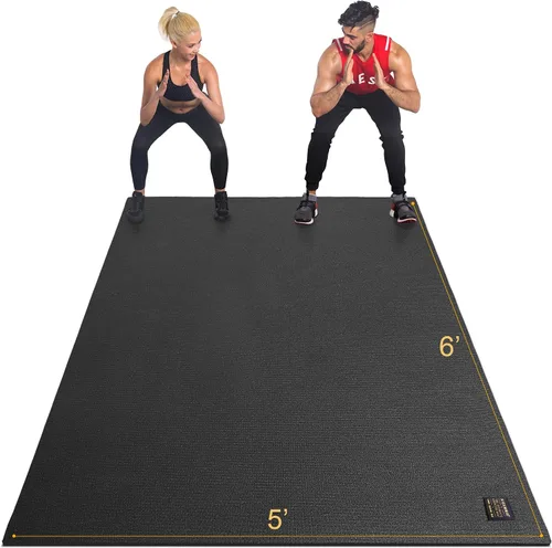 Miniatura 10 de GXMMAT Large Exercise Mat 6'x4'/6'x5'/6'x6'(7mm), Thick Workout Mats for Home Gym Flooring, Extra Wide Non-Slip Durable Cardio Mat, Shoe Friendly
