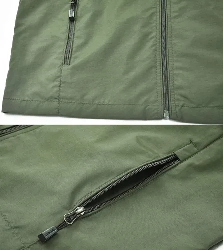 Miniatura 5 de Spanye Chaleco ligero para hombre, con bolsillos, chaqueta resistente al viento, para deporte, golf, trabajo