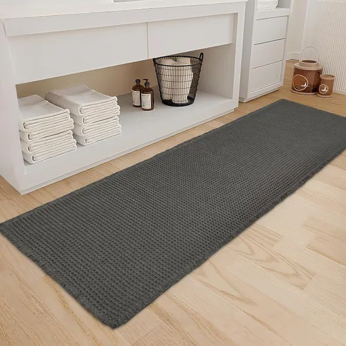 Miniatura 32 de ZALL - Tapete de baño de punto gofre beige, súper absorbente, antideslizante, color crema, 18 x 30 pulgadas, lavable a máquina, ultra suave
