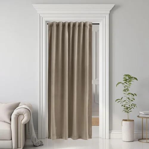 Miniatura 53 de StangH - Cortinas opacas de terciopelo con pestaña trasera, aislamiento térmico, para puerta corrediza, dormitorio, telón de fondo, estudio, teatro
