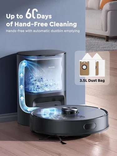 Miniatura 4 de Vyzzle Robot aspiradora y trapeador, aspiradora robótica 4 en 1 con base de vaciado automático, robot de aspiradora de 8000 Pa con navegación LiDAR