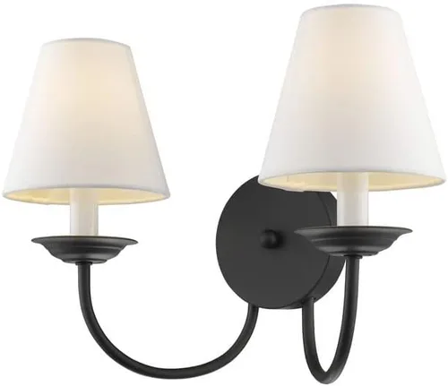 Miniatura 3 de Livex Lighting 5272-04 Mendham - Aplique de pared con 2 luces, negro, blanco