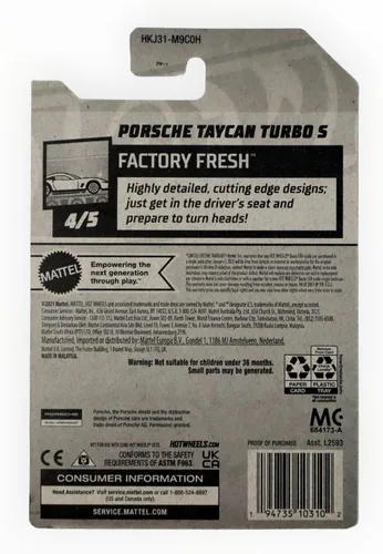 Miniatura 2 de Hot Wheels Porsche Taycan Turbo S, Factory Fresh 4/5 [Verde] 149/250
