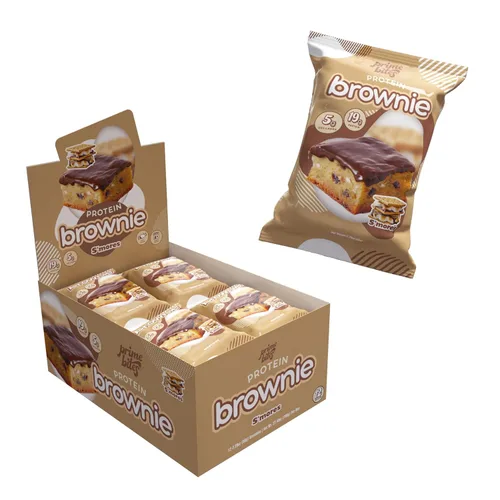Prime Bites Brownie Proteico de Alpha Prime Supplements | Alto en Proteína, Golosina Baja en Azúcar Fortificada con Colágeno | Delicioso Bocadillo |