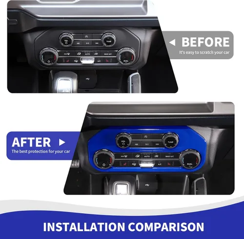 Miniatura 6 de RAZPOY para Bronco Cubierta del Panel del Interruptor de Aire Acondicionado, Moldura del Botón A/C de la Consola Central Compatible con Accesorios