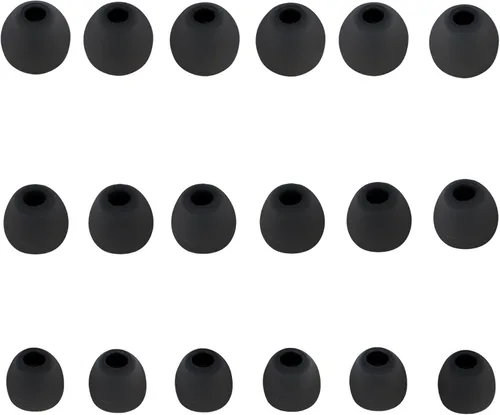 Miniatura 27 de Puntas de repuesto para auriculares, puntas de silicona para los oídos, aptos para agujeros interiores de 0.150 in a 0.201 in, 9 pares S/M/L blanco