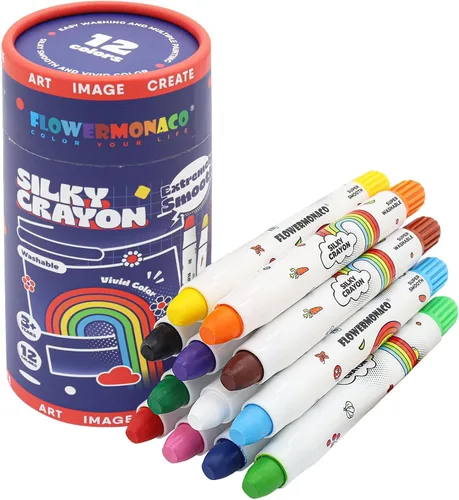 Lebze 12 Colores Crayones para Niños Pequeños, No Tóxicos Sedosos, Jumbo Herramienta de Colorear Lavable para Bebés, Tamaño Grande para Niños y