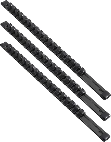 Miniatura 10 de ALOANES Organizador de riel de enchufe de aleación de aluminio de 1/4 de pulgada, bastidores de enchufe resistentes, kit de soporte para caja de Azul