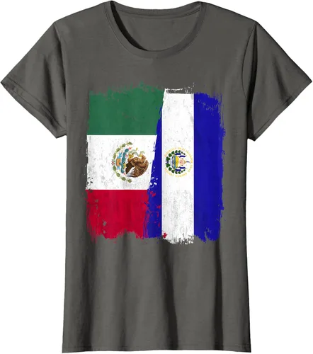 Miniatura 9 de Camiseta con la bandera mexicana de El Salvador con la mitad de la bandera mexicana de El Salvador