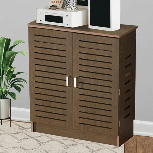 Miniatura 5 de Gabinete de almacenamiento para enrutador WiFi, caja de almacenamiento de PVC para módem, regleta de alimentación y organizador de cables, Nogal