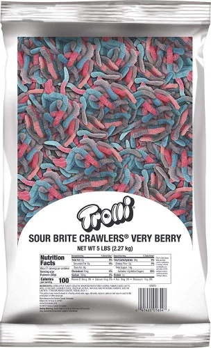 Miniatura 12 de Trolli - Sour Brite Crawlers, sabor Very Berry, 5 onzas.