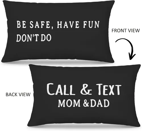 Miniatura 2 de Mingnei Funda de almohada con texto en inglés "Call Your Mom", divertida funda de almohada reversible decorativa de 12 x 20 pulgadas, regalos