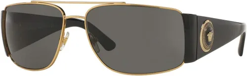 Versace Gafas de sol Hombre Montura Dorada, Lentes Gris Oscuro, 0MM